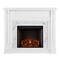 Southern Enterprises 58" White and Brown Rectangular Contemporary Electric Fireplace